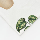 水彩鉢植えテラコッタポットパターン フリースブランケット (角)