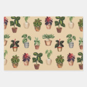 水彩鉢植えテラコッタポットパターン ラッピングペーパーシート (正面2)
