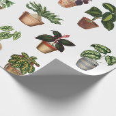 水彩鉢植えテラコッタポットパターン ラッピングペーパー (角)