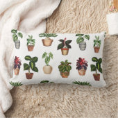 水彩鉢植えテラコッタポットパターン ランバークッション (ブランケット)