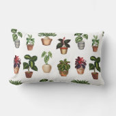 水彩鉢植えテラコッタポットパターン ランバークッション (正面)