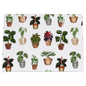 水彩鉢植えテラコッタポットパターン ラージペーパーバッグ (正面)