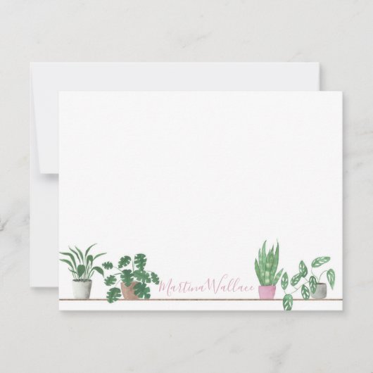 水彩鉢植えノートカード ノートカード (正面)