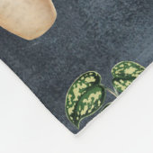 水彩鉢植えパタ素朴ーン黒名 フリースブランケット (角)