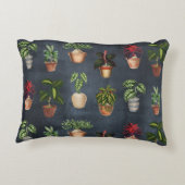 水彩鉢植えパタ素朴ーン黒 アクセントクッション (裏面)