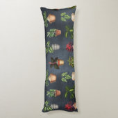 水彩鉢植えパタ素朴ーン黒 ボディピロー (裏面 (縦))