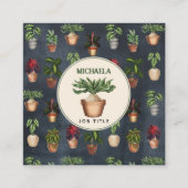 水彩鉢植えホームステージングQRコード スクエア名刺 (正面)