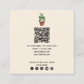 水彩鉢植えホームステージングQRコード スクエア名刺 (裏面)