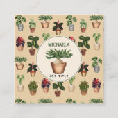 水彩鉢植えホームステージングQRコード スクエア名刺 (正面)