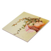 水彩鉢植え及びバタフライメタルプリント タイル (側面)