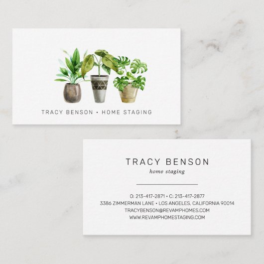 水彩鉢植え名刺 名刺 (正面/裏面)