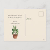 水彩鉢植え引っ越しましたニューホーム シーズンポストカード (裏面)