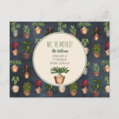 水彩鉢植え引っ越しましたニューホーム シーズンポストカード (正面)