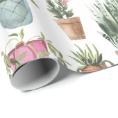 水彩鉢植え模様包み紙 ラッピングペーパー (ロールコーナー)