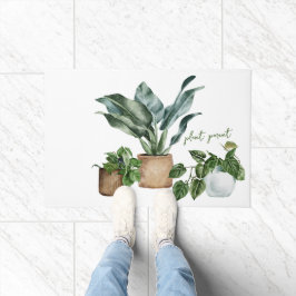 水彩鉢植え「植物の親」引用文 ドアマット