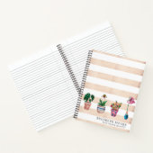 水彩鉢植パーソナライズされた物誌 ノートブック (内部)