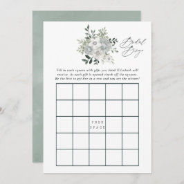 水彩銀仙人ブライダルシャワービンゴ 招待状