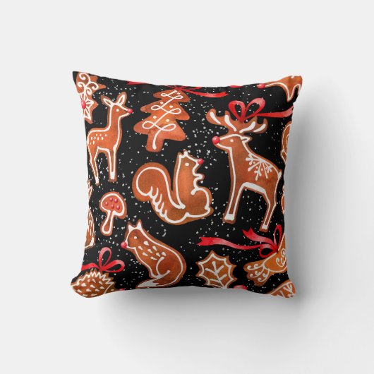 水彩銀杏の継ぎ目のない模様 クッション (正面)