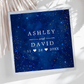 水彩銀河コスモス星空ウェディング スタンダードカクテルナプキン