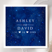 水彩銀河コスモス星空ウェディング スタンダードカクテルナプキン