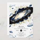 水彩銀河宇宙誕生日 招待状 (正面/裏面)
