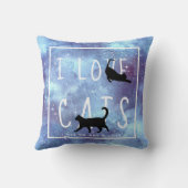 水彩銀河系ガール猫好き クッション (裏面)