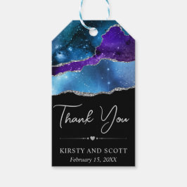 水彩銀河系グリッターアゲ結婚ート ギフトタグ