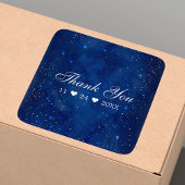 水彩銀河系コズミックスターズスターリーサンキュー スクエアシール