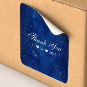 水彩銀河系コズミックスターズスターリーサンキュー スクエアシール