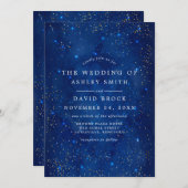 水彩銀河系コズミックスターズスター結婚ズ 招待状 (正面/裏面)