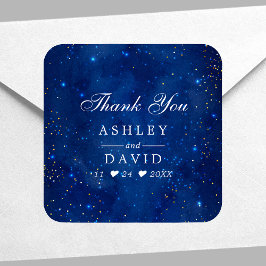 水彩銀河系コズミックスター結婚ズサンキュー スクエアシール