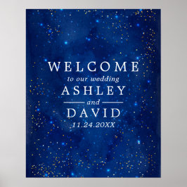 水彩銀河系コズミックスター結婚ズ・ウェルカム ポスター
