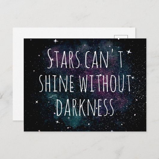 水彩銀河系ナイトスター感動的引用文 ポストカード (正面/裏面)