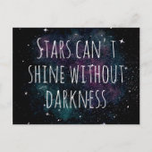水彩銀河系ナイトスター感動的引用文 ポストカード (正面)