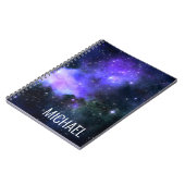 水彩銀河系パーソナライズされた名宇宙 ノートブック (左側)