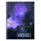 水彩銀河系パーソナライズされた名宇宙 ノートブック (正面)