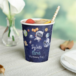 水彩銀河系プラネットキッズベビーシャワー 紙コップ