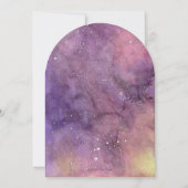 水彩銀河系天空の赤ちゃんシャワーアーチ 招待状 (裏面)