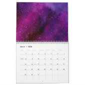 水彩銀河系紫ピンクカスタム2025 カレンダー (3月 2026)