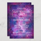 水彩銀河系誕生会 招待状 (正面/裏面)