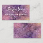 水彩銀河系赤ちゃんシャワーが本を持ってくる エンクロージャーカード (正面/裏面)