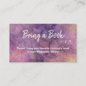 水彩銀河系赤ちゃんシャワーが本を持ってくる エンクロージャーカード (正面)