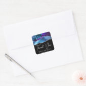 水彩銀河閃耀瑪瑙婚禮 スクエアシール (封筒)