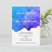 水彩銀河青紫色婚礼 招待状 (スタンド正面)