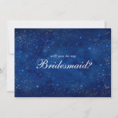 水彩銀河　宇宙　あなたは私の花嫁になる？ 招待状 (正面)