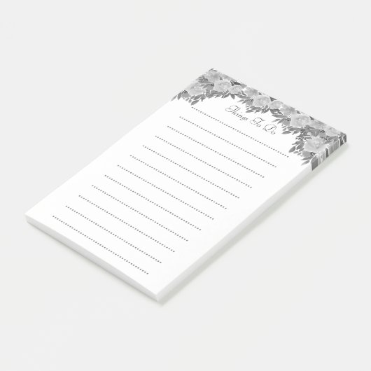 水彩銀色の灰色の花が行う行う行う行う行うライン ポストイット (アングル)