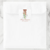 水彩銅リボンガーランドスワッグクリスマス スクエアシール (バッグ)