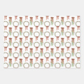 水彩銅リボンリースクリスマスガーランド ラッピングペーパーシート (正面)