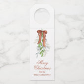 水彩銅弓リボンガーランドクリスマス ボトルネックタグ (正面)