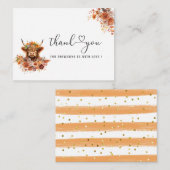 水彩錆ハイランド牛ベビーシャワー感謝していよ ノートカード (正面/裏面)